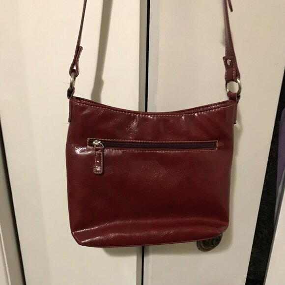 Minelli Ladies Burgundy Shoulder Bag - Picture 4 of 6